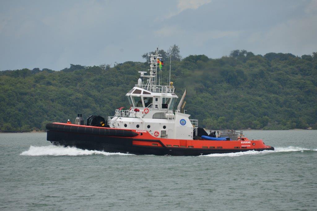 MV Eugene roars the waters of Kilindini Channel from Mombasa Container Terminal.jpg