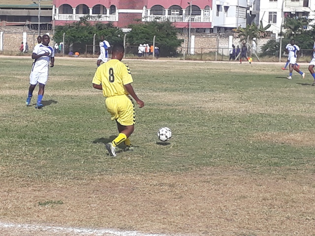 Terminal Operations midfielder Ali Breki controls the ball.jpg